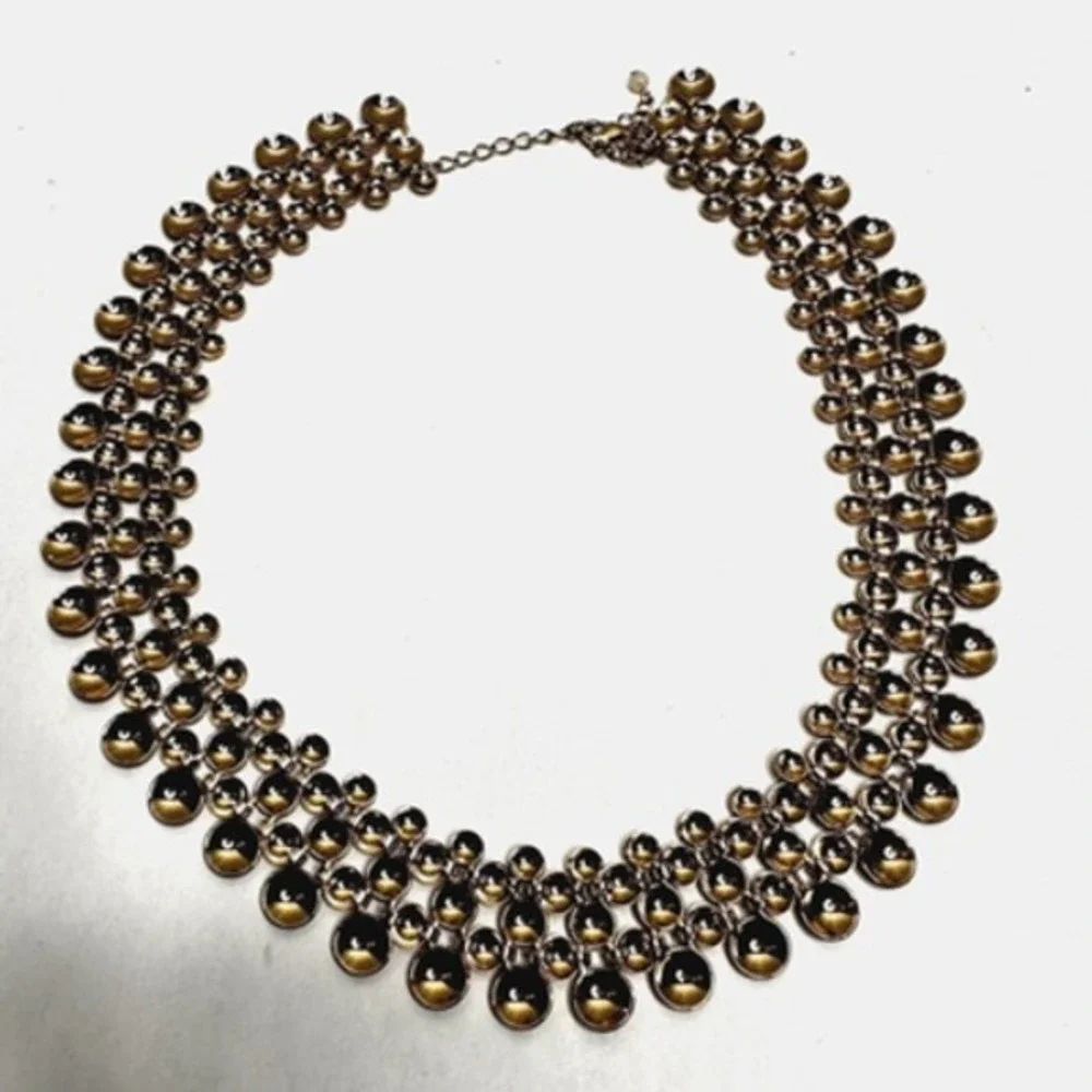 Vintage Necklace Choker 80's Style Collar SHB‎ Gold Tone Adjust 18